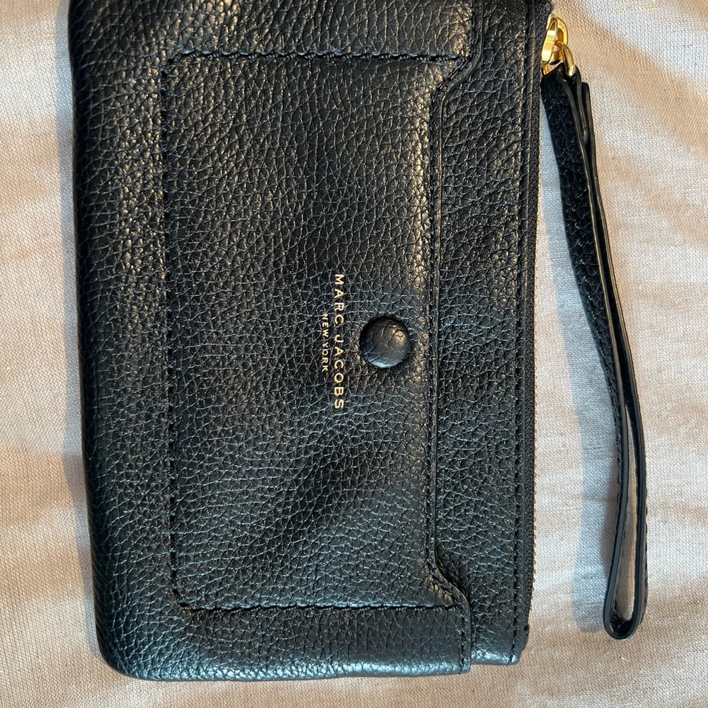 Marc Jacobs Black Leather Wristlet